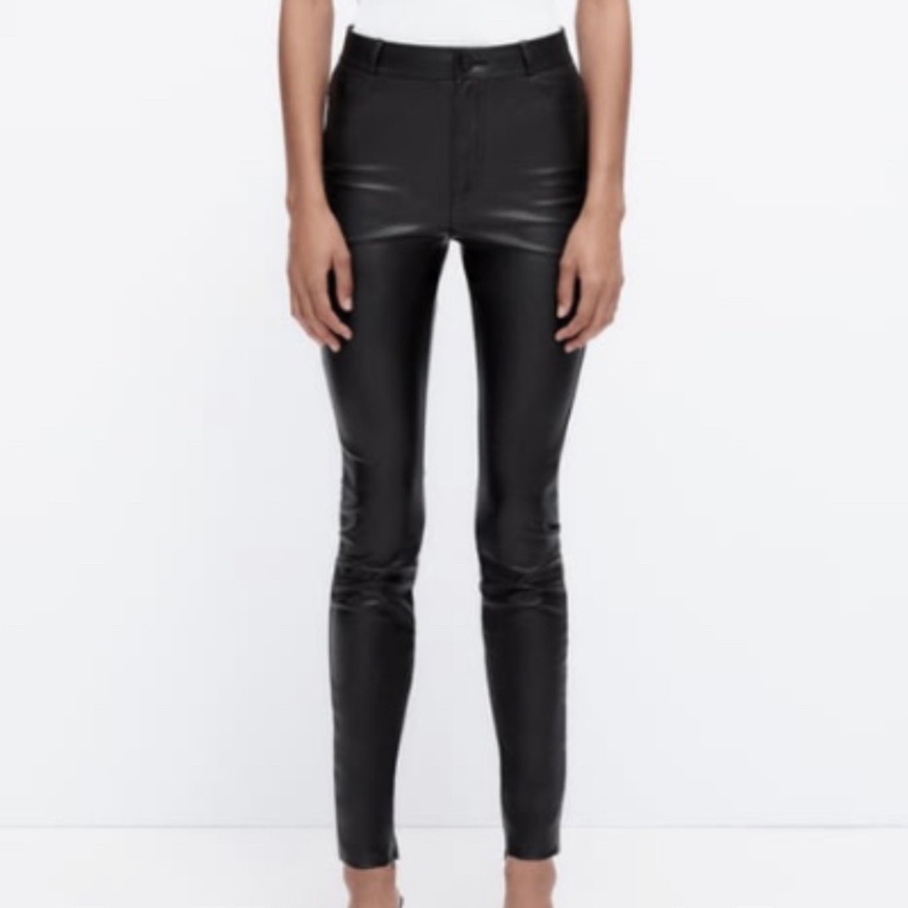 Zara Black leather leggings